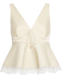 Stella McCartney - Lace-Trimmed Satin Bustier Top - Lyst