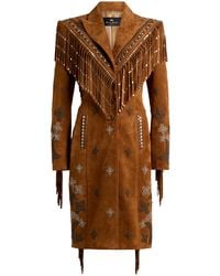 Etro - Embellished Suede Coat - Lyst