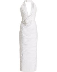 Carolina Herrera - Twisted Flower Cotton Midi Dress - Lyst