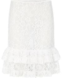 Ludovic de Saint Sernin - Ernestine Ruffle-Trimmed Guipure Lace Knee-Length Skirt - Lyst