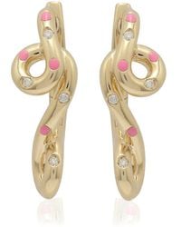 Bea Bongiasca - 9k Yellow Gold Double Wave Hoop Earrings - Lyst
