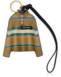 Miu Miu - Leather T-Shirt Keychain - Lyst