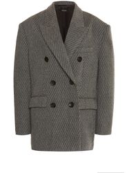 Isabel Marant Hermina Oversized Wool Blazer - Gray