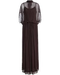 STAUD - Viviana Silk Maxi Dress - Lyst