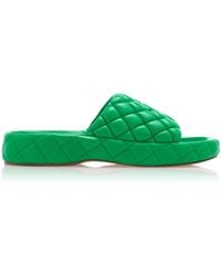 Bottega Veneta - Padded Green Sandals - Lyst