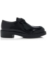 Prada - Logo-Detailed Leather Oxford Loafers - Lyst