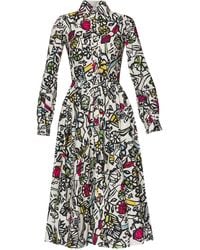 Lena Hoschek - Stella Printed Cotton Midi Dress - Lyst