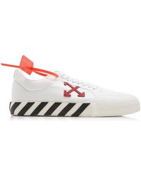 Off-White c/o Virgil Abloh Striped Low-top Cotton Canvas Trainers - White