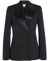 Bottega Veneta - Double-Breasted Wool Cocoon Blazer - Lyst