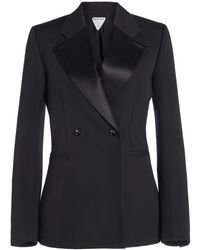 Bottega Veneta - Double-Breasted Wool Cocoon Blazer - Lyst
