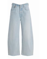 Agolde - Low Curve Fray Rigid Mid-Rise Barrel-Leg Jeans - Lyst