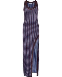 Rabanne - Jacquard Knit Split Maxi Dress - Lyst
