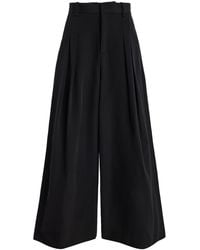 Rosie Assoulin - Pleated Wide Leg Cotton Pants - Lyst