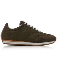 TOTEME - Quilted Suede-Trimmed Sneakers - Lyst