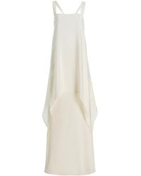 STAUD - Kira Draped Silk Maxi Dress - Lyst