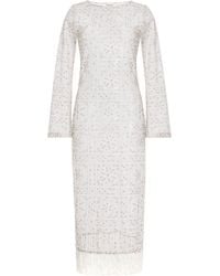 BOTEH - Folkora Fringed Cotton Mesh Dress - Lyst