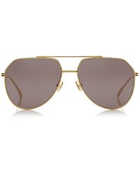 Bottega Veneta - Aviator-Frame Metal Sunglasses - Lyst