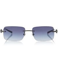 Gucci - Horsebit Square-Frame Metal Sunglasses - Lyst