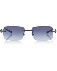 Gucci - Horsebit Square-Frame Metal Sunglasses - Lyst