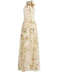 Zuhair Murad - Organza Draped Silk Maxi Dress - Lyst
