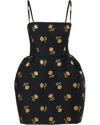 Carolina Herrera - Bell-Shaped Carnation Jacquard Mini Dress - Lyst