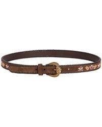 Etro - Paisley-Embroidered Leather Belt - Lyst
