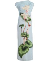 Oscar de la Renta - Cyclamen Off-The-Shoulder Stretch-Crepe Midi Dress - Lyst