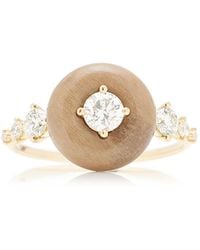 Fernando Jorge - Orbit 18k Yellow Gold, Diamond, And Petrified Wood Ring - Lyst