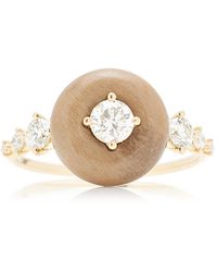 Fernando Jorge - Orbit 18k Yellow Gold, Diamond, And Petrified Wood Ring - Lyst