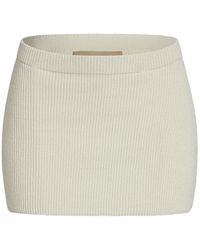 AYA MUSE - Eris Ribbed-knit Cotton-blend Mini Skirt - Lyst