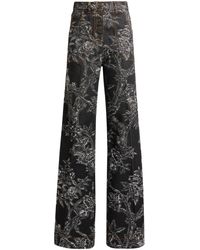 Etro - Patterned Stretch-Denim Flared Jeans - Lyst