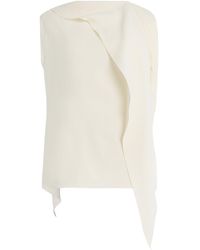 Oscar de la Renta - Sash-Detailed Silk-Georgette Top - Lyst