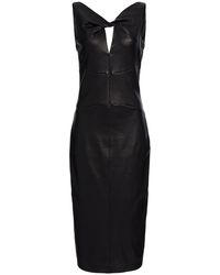 Givenchy - Twisted Leather Midi Dress - Lyst