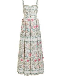 Elie Saab - Floral-embroidered Maxi Dress - Lyst