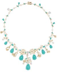 Anabela Chan - Paradise 18k Yellow Gold Vermeil Turquoise, Diamond, Mother-of-pearl Necklace - Lyst