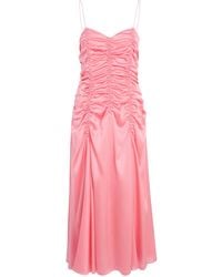 KHAITE - Raina Ruffled Silk Midi Dress - Lyst