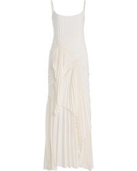 Georgia Hardinge Exclusive Fossil Shirred Metallic Chiffon Maxi Dress in  White | Lyst