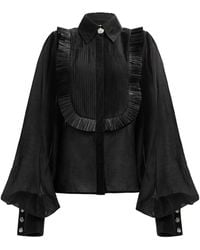 Aje. - Perilla Voluminous Linen-Blend Blouse - Lyst