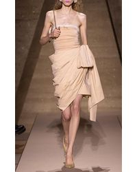 Chloé - Draped Cotton Midi Skirt - Lyst