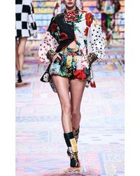 Dolce & Gabbana Pleated Brocade Bubble Shorts - Multicolour