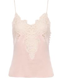 Chloé - Lace-Trimmed Silk Satin Lingerie Top - Lyst