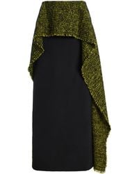Ashlyn - Willa Asymmetric Cotton-Blend Maxi Skirt - Lyst