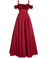 Giambattista Valli - Rosette-detailed Cotton Poplin Gown - Lyst