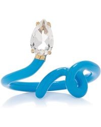 Bea Bongiasca - Baby Vine Enameled 9k Yellow Gold, Silver Crystal Ring - Lyst