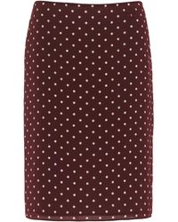 Miu Miu - Polka-dotted Silk Midi Skirt - Lyst