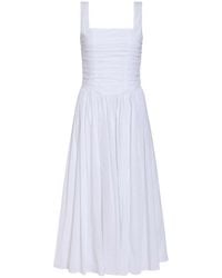 Markarian - Maeve Ruched Cotton Eyelet Midi Dress - Lyst