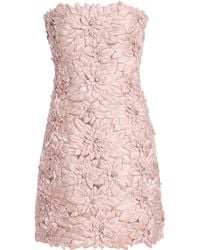 Costarellos - Leya Petal-Embellished Satin Mini Dress - Lyst
