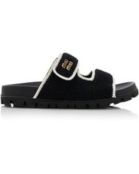 Miu Miu - Crocheted Sandals - Lyst