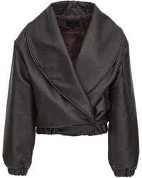 Source Unknown - Eleni Faux Leather Bomber Jacket - Lyst