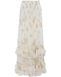 Chloé - Metallic Silk Jacquard Maxi Skirt - Lyst